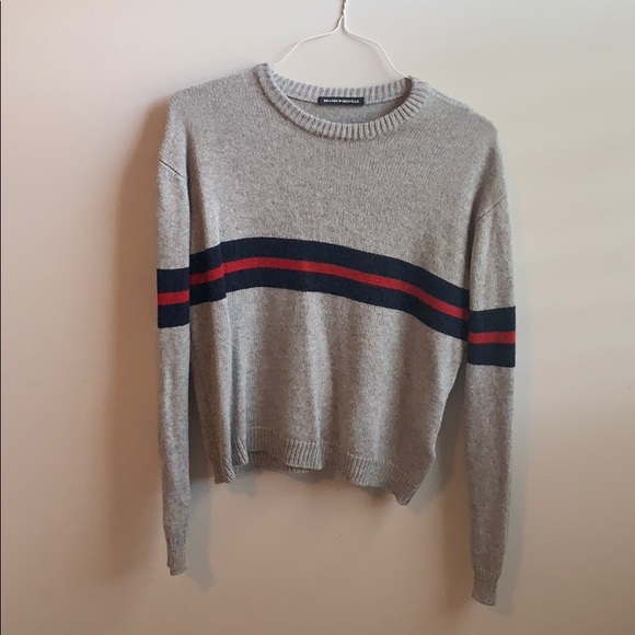 Brandy Melville Sweaters - Brandy Melville Gray Striped Knit Sweater